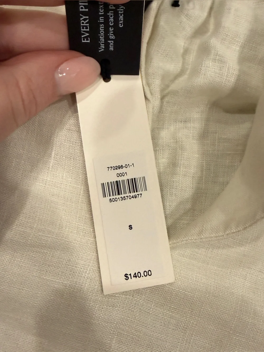 NWT Banana Republic White Linen Peasant Blouse
